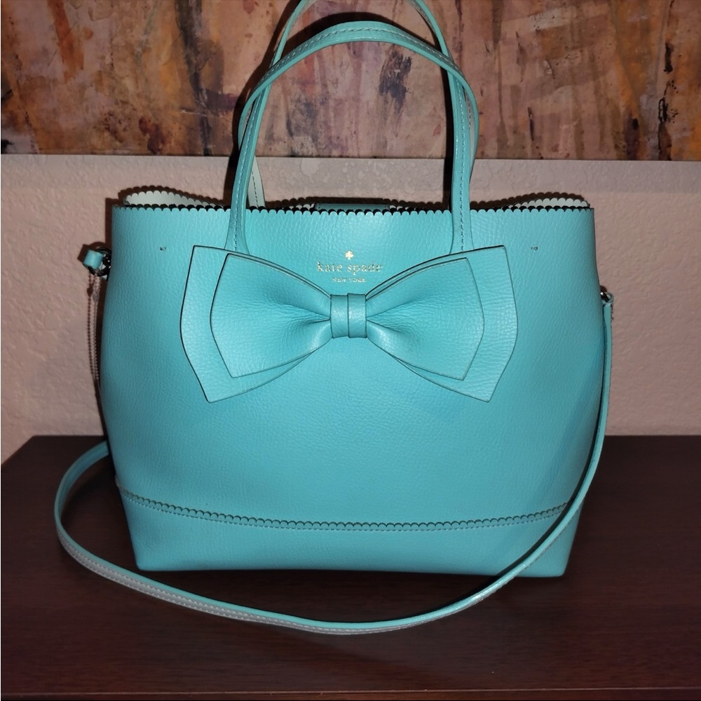 Kate Spade Giorgia Vanderbilt Place Bow Satchel  With Crossbody Strap. - Picture 3 of 11